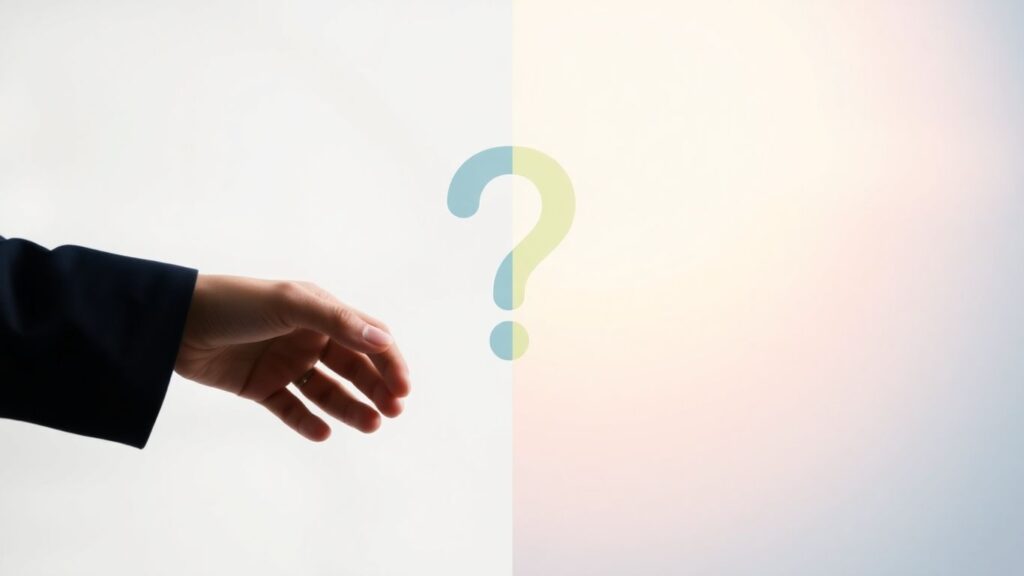 Question mark and upward trend split image