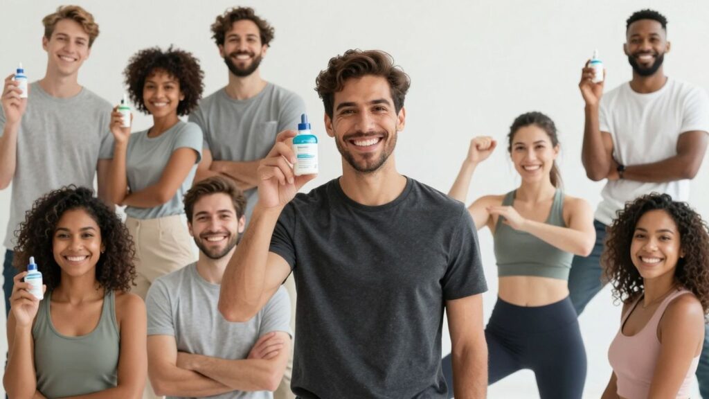 People smiling and holding Bhip products